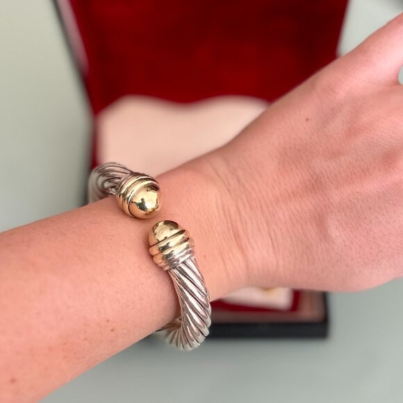 David Yurman Vintage Two-Tone Cable Classics Dome Bracelet - Picture 2 of 6